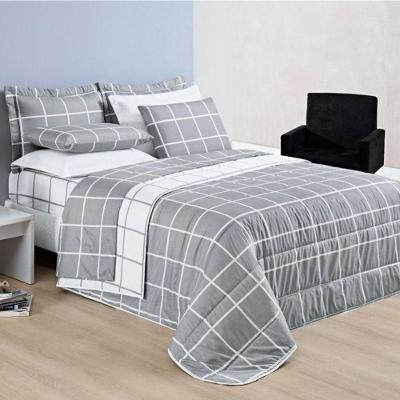 Cobre Leito Casal Dustin Micropercal 200 Fios Dupla Face 3 Peças - Cinza