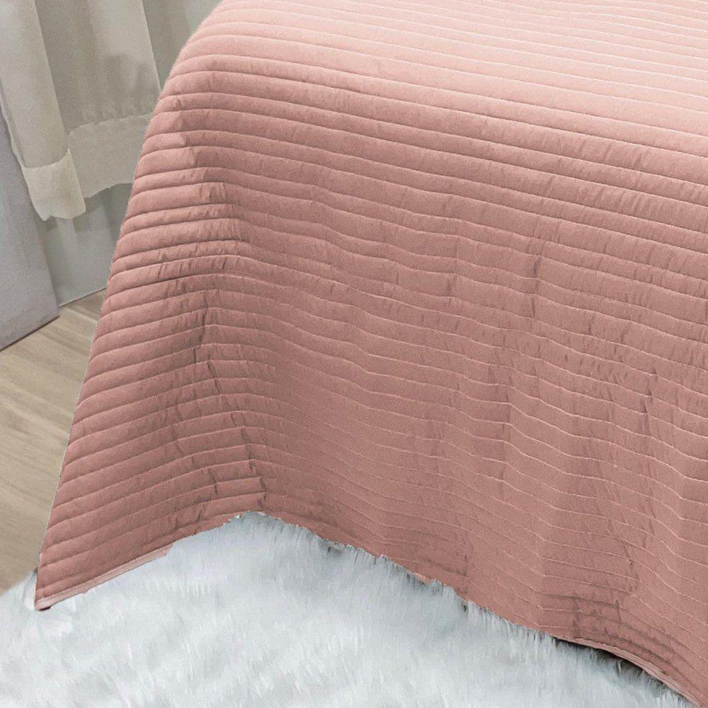 Cobre Leito Solteiro Dual Micropercal 200 Fios Dupla Face 2 Peças - Rose - 2
