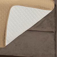 Protetor De Sofá Impermeável Dupla Face 2 Lugares King Microfibra - Cáqui-palha - 4