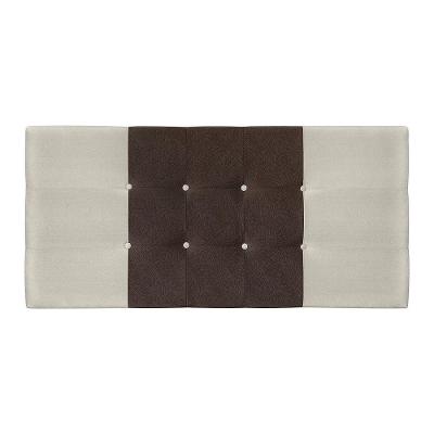 Painel Estofado Mini Cooper 144 Cm Para Cama Box Quarto Casal Suede Bege/marrom