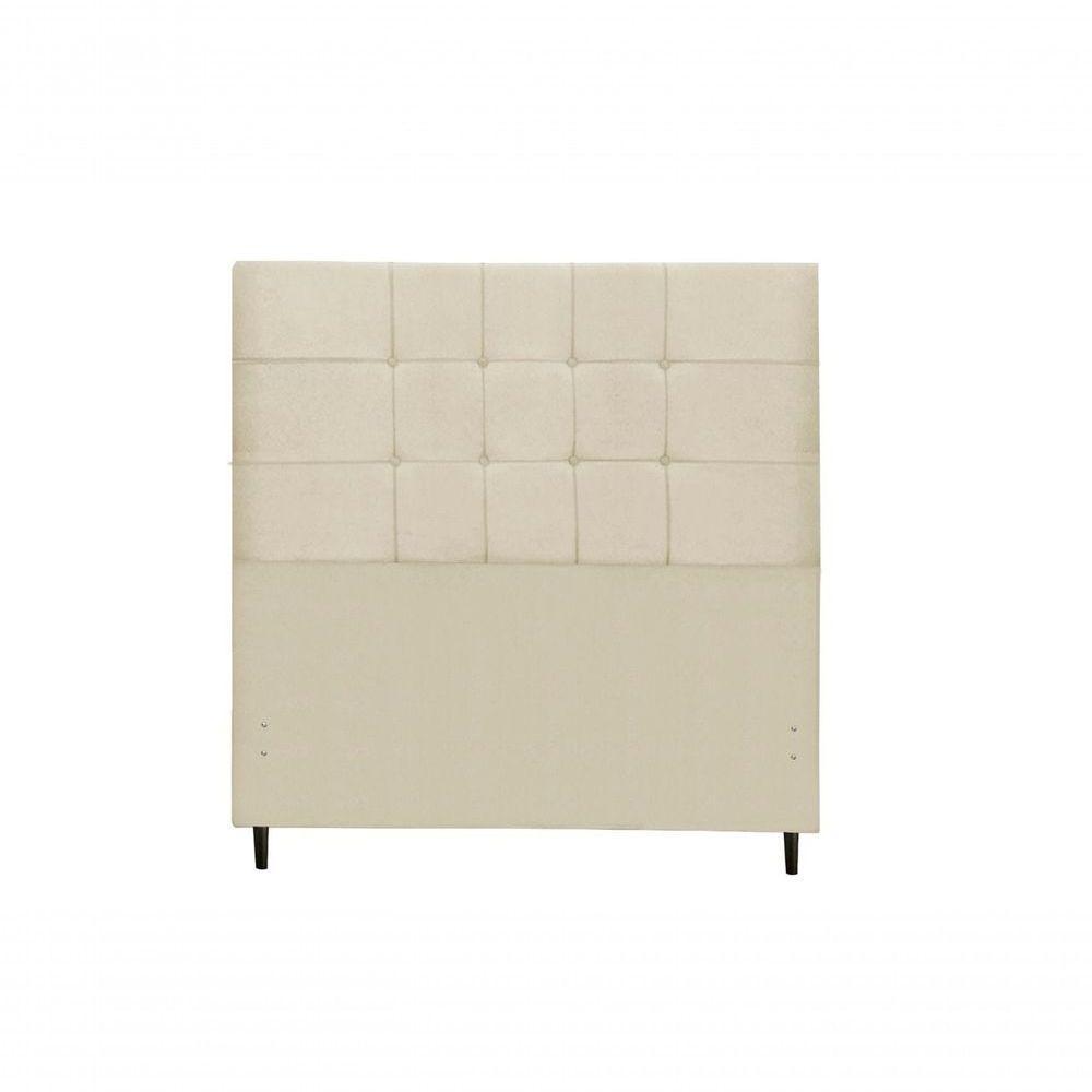 Cabeceira New Maveric Estofada Com Botão De Tecido Para Cama Box Casal 144cm New Foam - 1