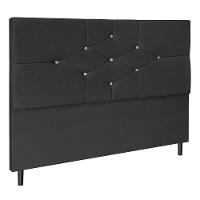 Cabeceira T Cross Preto Estofada Para Cama Box Solteiro 94cm Quarto Luxo J - 1