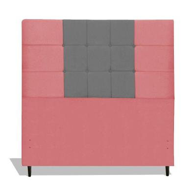 Cabeceira Estofada Box Solteiro Encosto Para Cama Maveric 94x126 Composê Rosa/cinza
