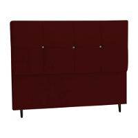 Cabeceira Estofada Box Casal Queen Size Encosto Para Cama Civic 164x126 Cm Marsala - 1