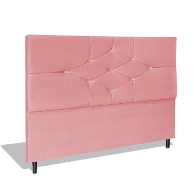 Cabeceira Estofada Box Solteiro Encosto Para Cama T Cross 94x126 Rosa