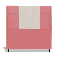Cabeceira Estofada Box Casal Encosto Para Cama Maveric 144x126 Composê Rosa/bege - 1