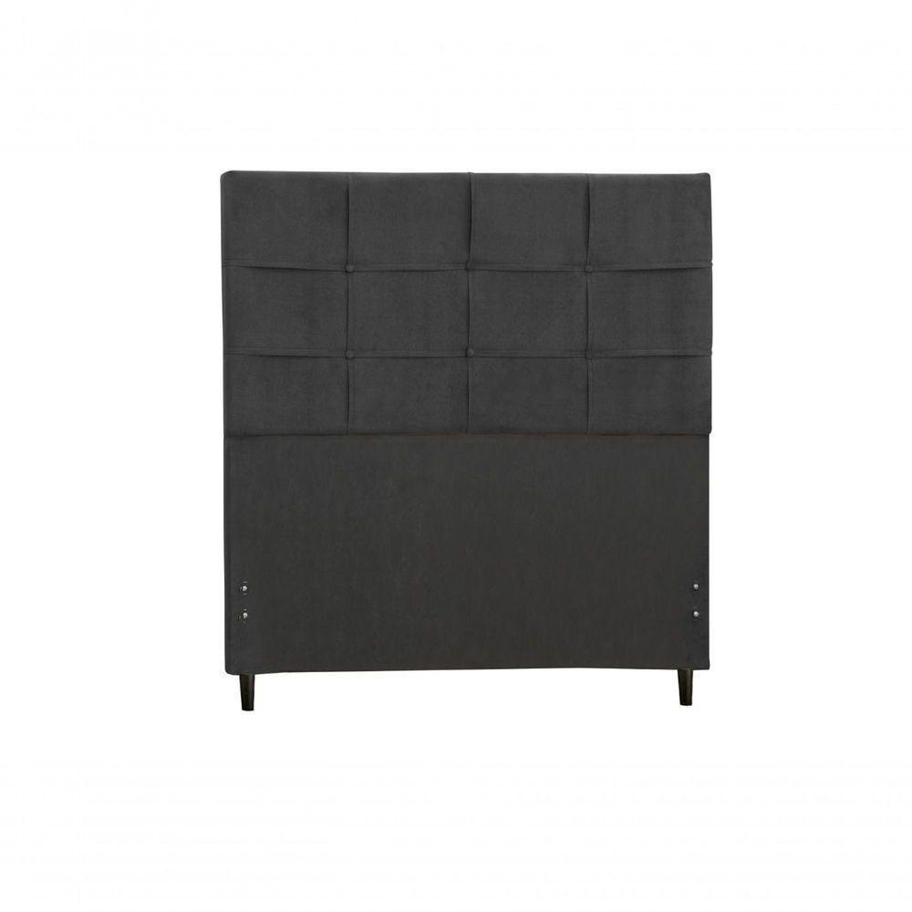 Cabeceira New Hylux Estofada Com Botão De Tecido Para Cama Box Casal King Size 195cm Preto - 1