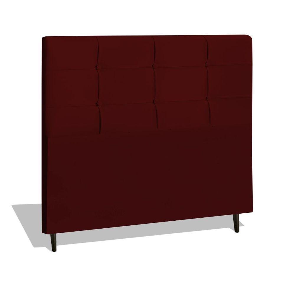 Cabeceira Estofada Box Casal King Size Encosto Para Cama Hylux 195x126 Cm Marsala - 1