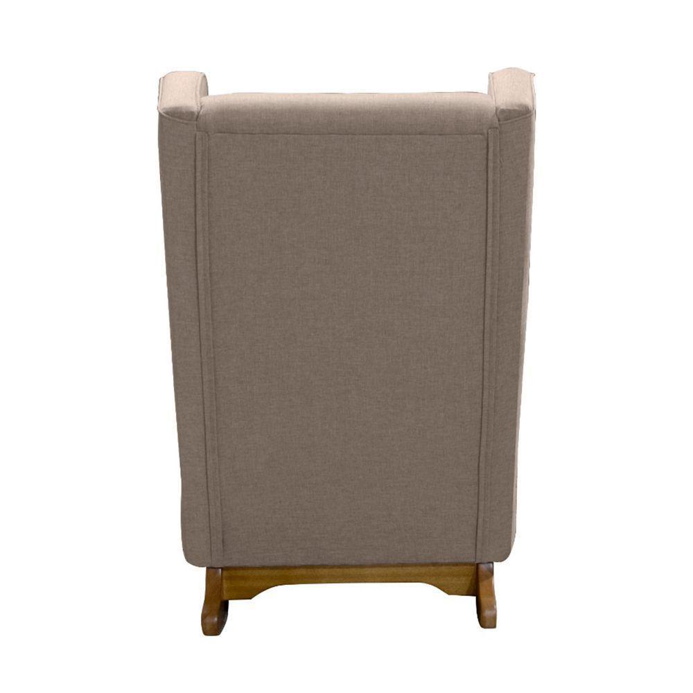 Poltrona De Amamentação Aquila Retro Com Puff Élpis Móveis Veludo Cappuccino - 4