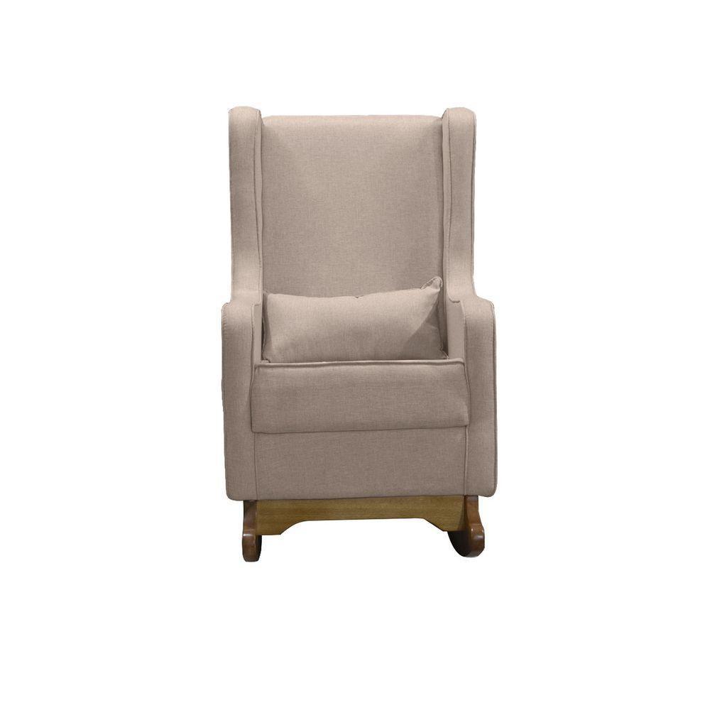 Poltrona De Amamentação Aquila Retro Com Puff Élpis Móveis Veludo Cappuccino - 7