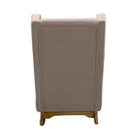 Poltrona De Amamentação Aquila Retro Com Puff Élpis Móveis Veludo Cappuccino