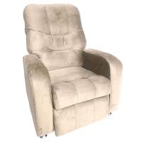 Poltrona Do Papai Reclinável E Retrátil Élpis Móveis Veludo Bege - 1