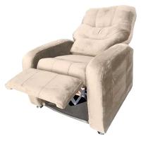Poltrona Do Papai Reclinável E Retrátil Élpis Móveis Veludo Bege - 3