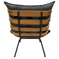 Cadeira Costela Com Puff Para Sala De Estar Élpis Móveis Linho Grafite - 3