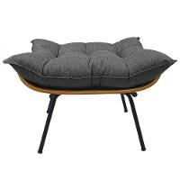 Cadeira Costela Com Puff Para Sala De Estar Élpis Móveis Linho Grafite - 6