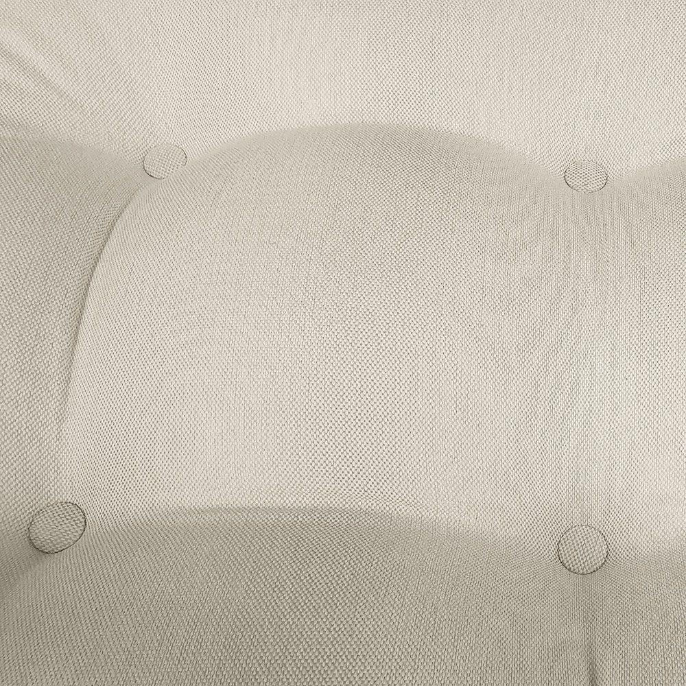 Cadeira Costela Com Puff Para Sala De Estar Élpis Móveis Linho Bege - 2