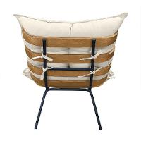 Cadeira Costela Com Puff Para Sala De Estar Élpis Móveis Linho Bege