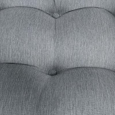 Cadeira Costela Com Puff Para Sala De Estar Élpis Móveis Linho Cinza