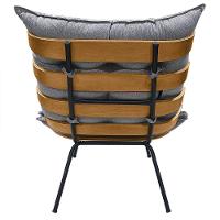 Cadeira Costela Com Puff Para Sala De Estar Élpis Móveis Linho Cinza - 3