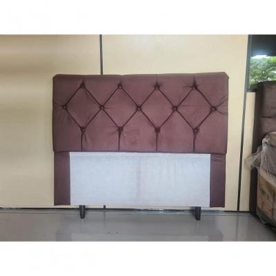 Cabeceira Pâmela Cama Box Estofada Capitone Élpis Móveis Suede Marron 140cm