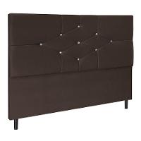 Cabeceira T Cross Marrom Estofada Para Cama Box Casal 144cm Quarto Luxo - 1
