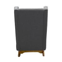 Poltrona De Amamentação Aquila Retro Com Puff Élpis Móveis Linho Grafite - 3