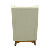 Poltrona De Amamentação Aquila Retro Com Puff Élpis Móveis Veludo Bege