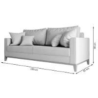 Sofá Beny 3 Lugares Com Base De Madeira Élpis Móveis Linho Areia - 5