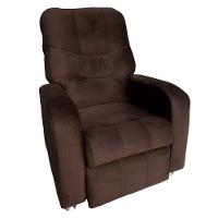 Poltrona Do Papai Reclinável E Retrátil Élpis Móveis Veludo Marrom - 1