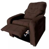 Poltrona Do Papai Reclinável E Retrátil Élpis Móveis Veludo Marrom - 3