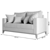 Sofá Beny 2 Lugares Com Base De Madeira Élpis Móveis Linho Grafite - 5