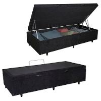 Cama Box Baú Solteiro Suede + Colchão De Espuma D33 Sereneprime 88cm Preto - 5