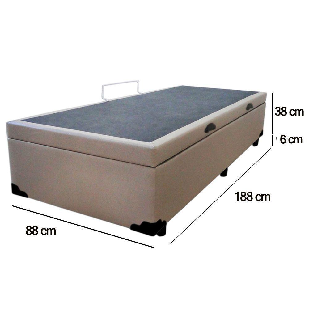 Cama Box Baú Solteiro Sintético Sereneprime Bege 88x188x44 - 6