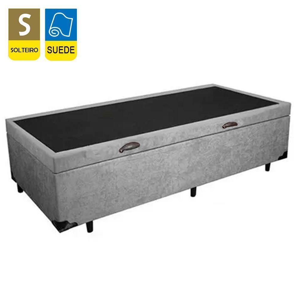 Cama Box Baú Solteiro Suede + Colchão De Espuma D33 Sereneprime 88cm Cinza - 7