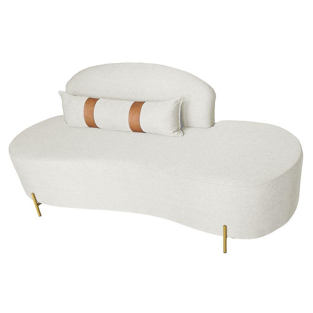 Sofá Orgânico 2 Lugares Living Maitê 1,80m Élpis Móveis Linho Bege - 5