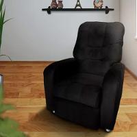 Poltrona Do Papai Reclinável E Retrátil Élpis Móveis Veludo Preto - 2