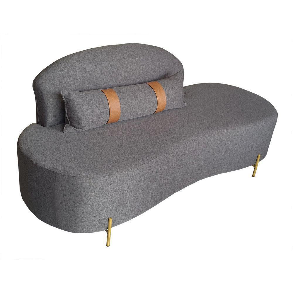 Sofá Orgânico 2 Lugares Living Maitê 1,80m Élpis Móveis Linho Grafite - 1