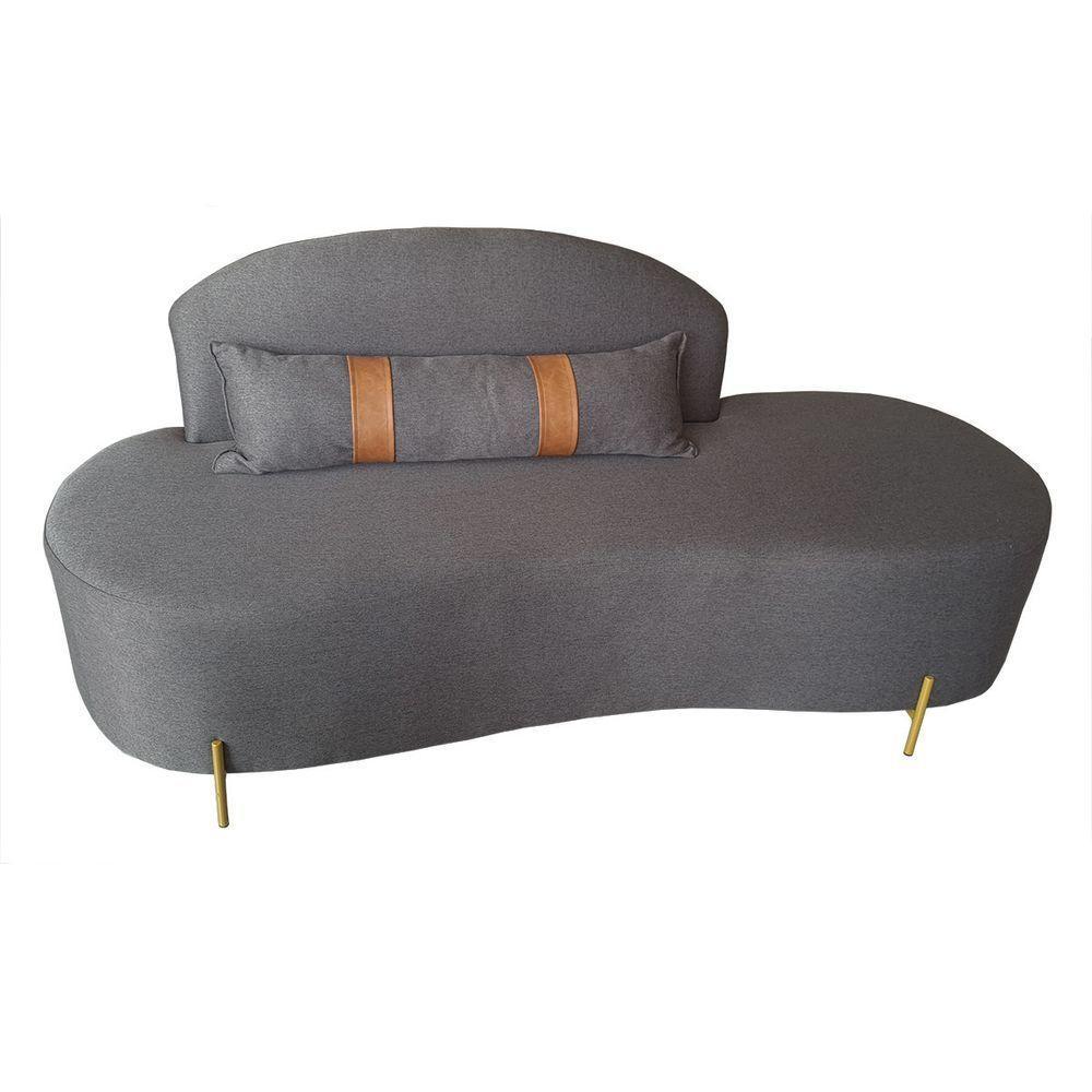 Sofá Orgânico 2 Lugares Living Maitê 1,80m Élpis Móveis Linho Grafite - 2