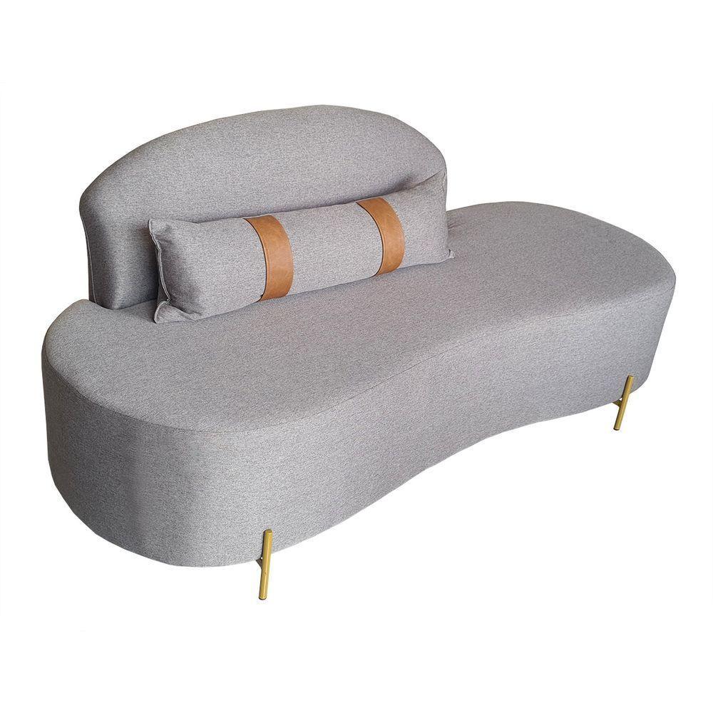 Sofá Orgânico 2 Lugares Living Maitê 1,80m Élpis Móveis Linho Cinza - 1