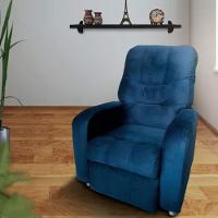 Poltrona Do Papai Reclinável E Retrátil Élpis Móveis Veludo Azul Marinho - 2