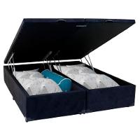 Cama Box Baú King Bipartido Suede Sereneprime Preto 192x203x44 - 2