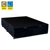 Cama Box Baú Casal Suede + Colchão De Espuma D33 Sereneprime 138cm Preto - 3
