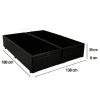 Cama Box Baú Casal Bipartido Sintético Sereneprime Preto 138x188x44 - 3