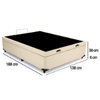 Cama Box Baú Casal Sintético Sereneprime Bege 138x188x44 - 3