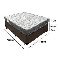 Cama Box Baú Casal Sintético + Colchão De Espuma D33 Sereneprime 138cm Marrom - 3