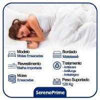 Cama Box Suede Solteiro + Colchão Sereneprime Molas Ensacadas 88x188x65 Marrom