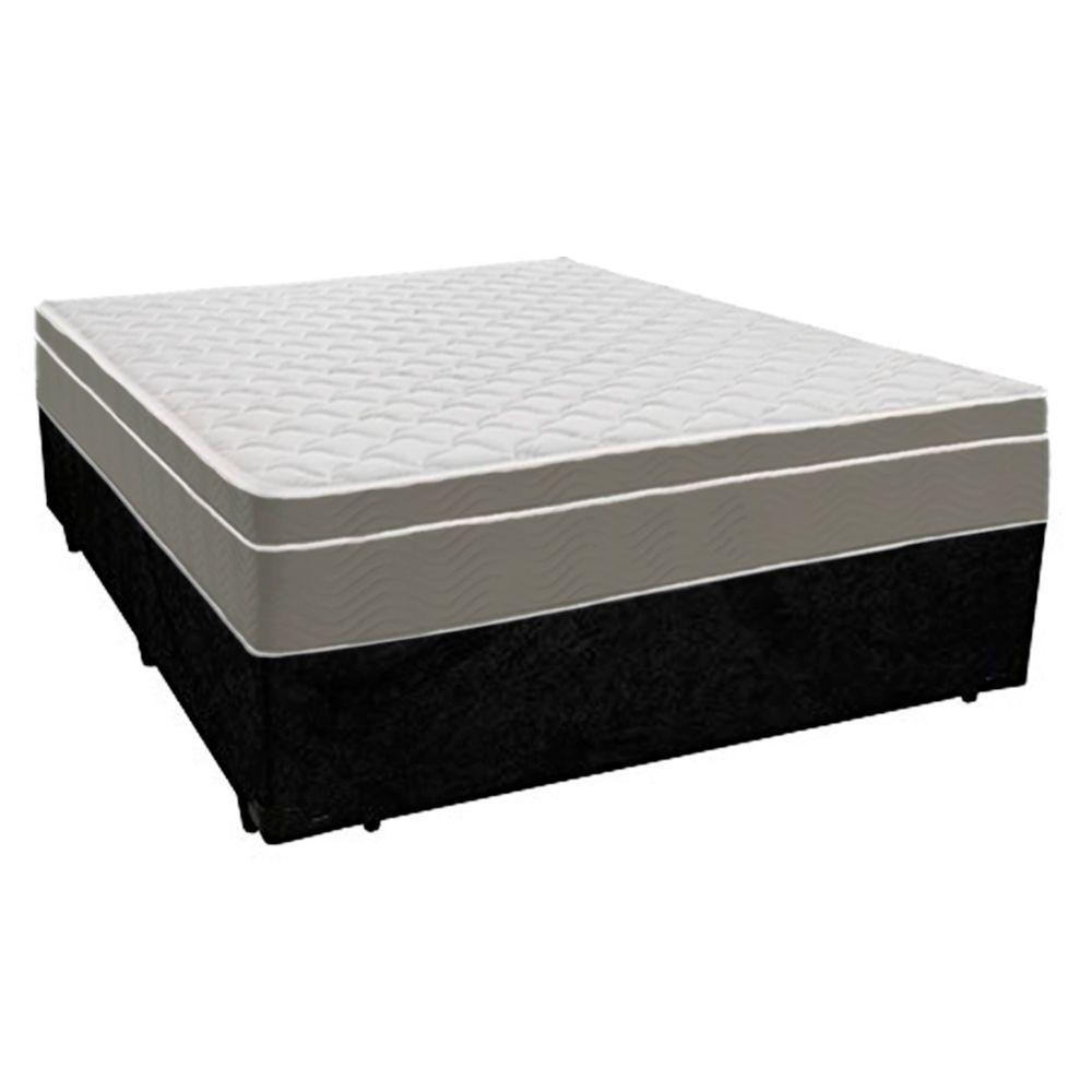 Cama Box Casal Suede + Colchão Sereneprime Molas Ensacadas 138x188x65 Preto - 5
