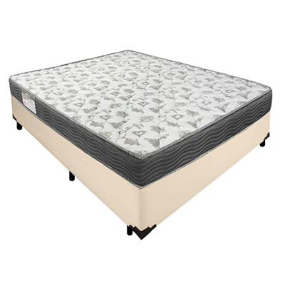 Cama Box Casal Sintético + Colchão De Molas Ensacadas - Sereneprime - 138x188x58cm Bege