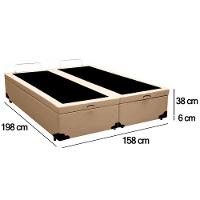 Cama Box Baú Queen Bipartido Sintético Sereneprime Bege 158x198x44 - 3