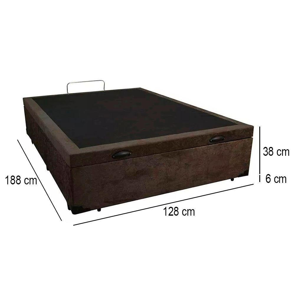 Cama Box Baú Viúva Sereneprime Suede Marrom 128x188x44 - 2
